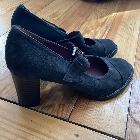 Black suede heels, gently used. - Picture 2 of 4